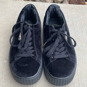 PUMA x FENTY by Rihanna CREEPER Velvet Platform‎ Sneaker Shoes Black Size 7.5